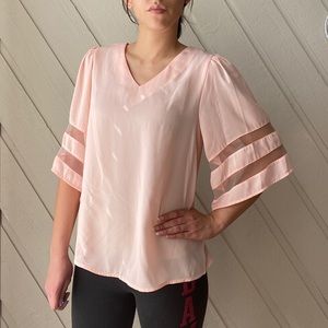Peach Bell-Sleeve Top
